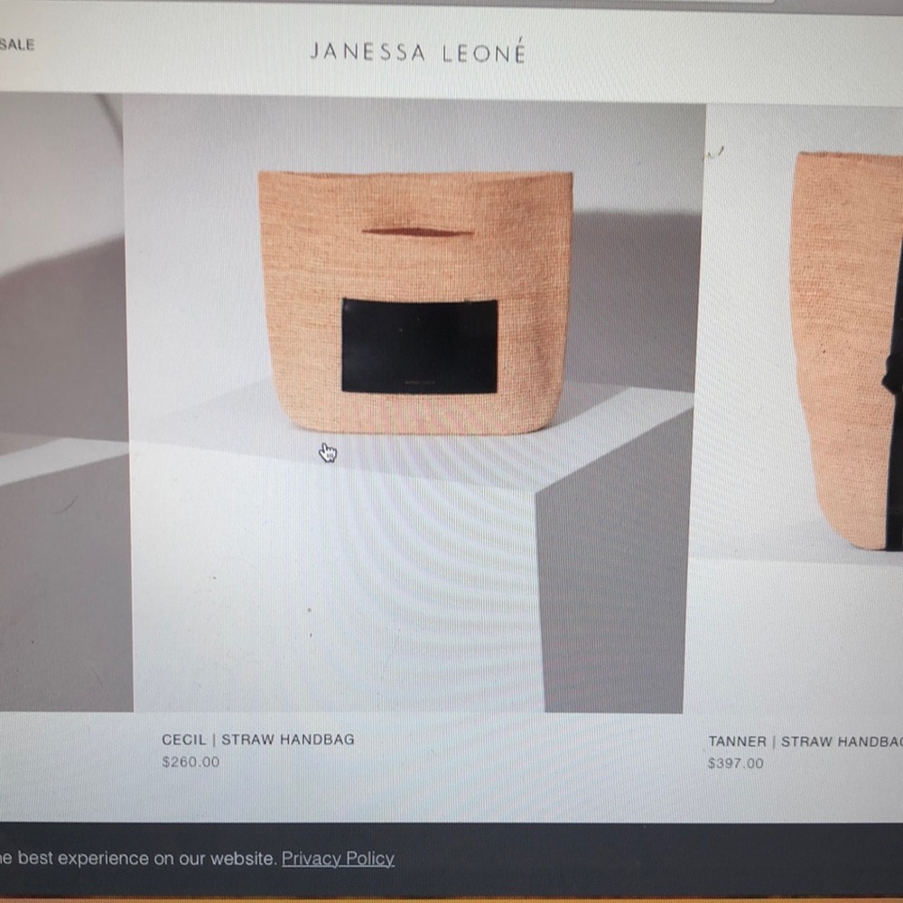 Janessa Leone Cecil Straw Handbag